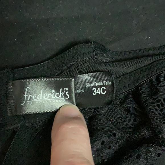 𝅺FREDRICK’S of Hollywood black with hanging lace - Picture 5 of 5